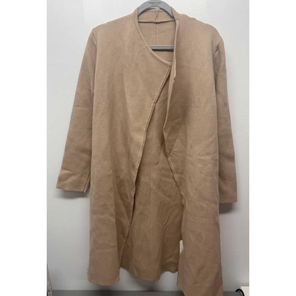 Chicwish Knitted Open Front Sweater Jacket Med/Large Beige Waterfall Drape #41